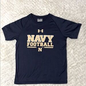 Under Armour Navy Blue Short Sleeve Athletic Tee - youth Large